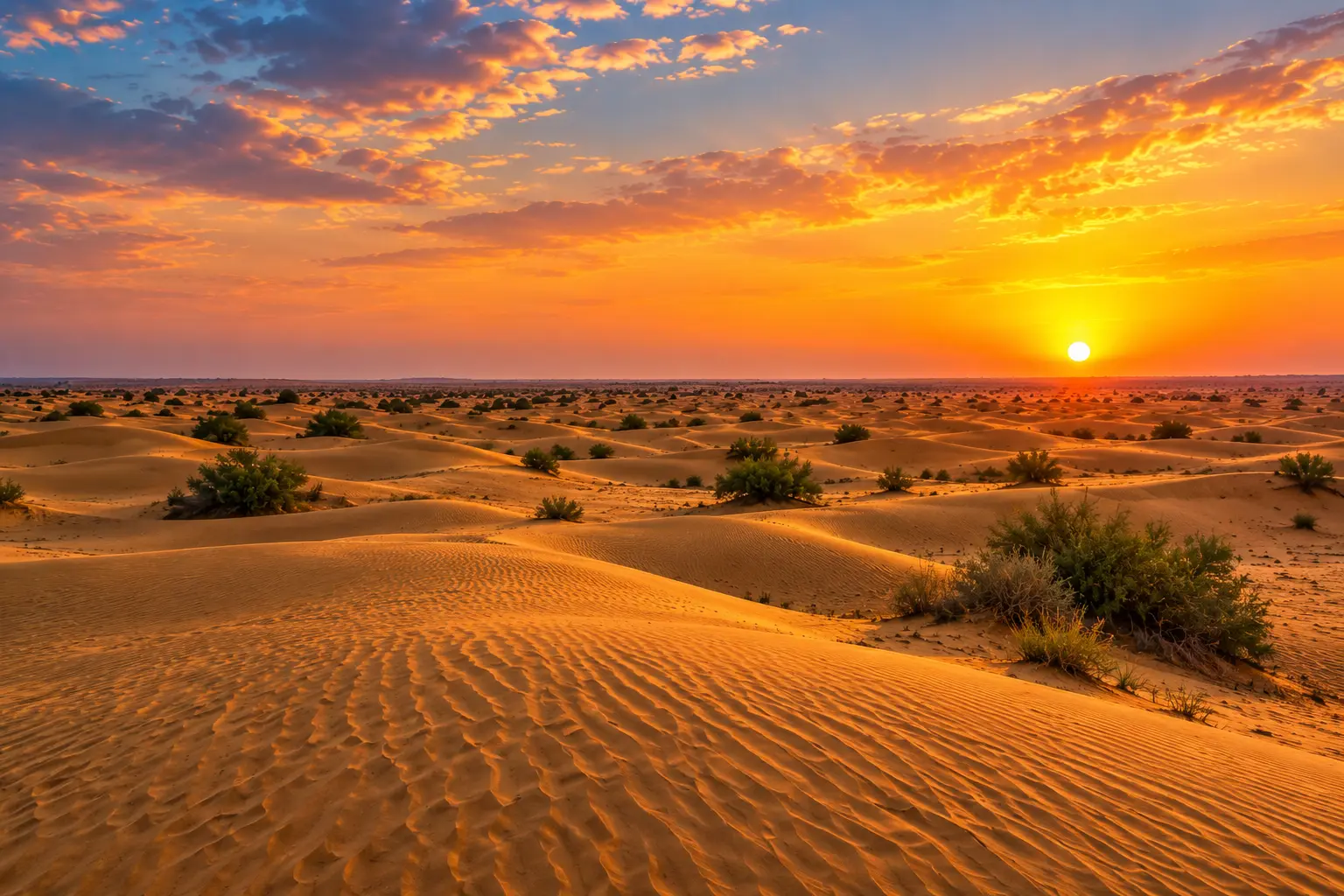 Thar Desert landscape around Dusk N Dunes camp