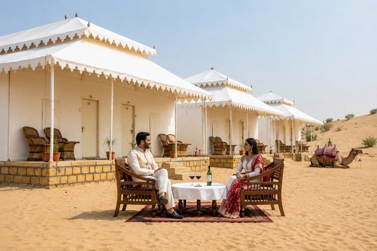 AC luxury tents at Dusk N Dunes
